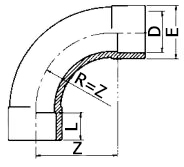 ABS Bend 90 Plain Diagram