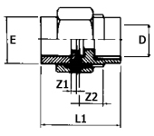 ABS Composite Union Plain x Thread F Diagram