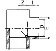 ABS Tee 90 Plain Diagram