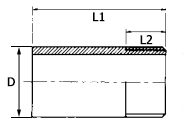 ABS Barrel Nipple Plain x Thread Diagram