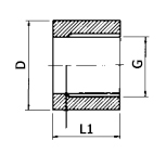 ABS Reducing Bush Plain x Thread Diagram ABS Reducing Bush Plain x Thread Diagram