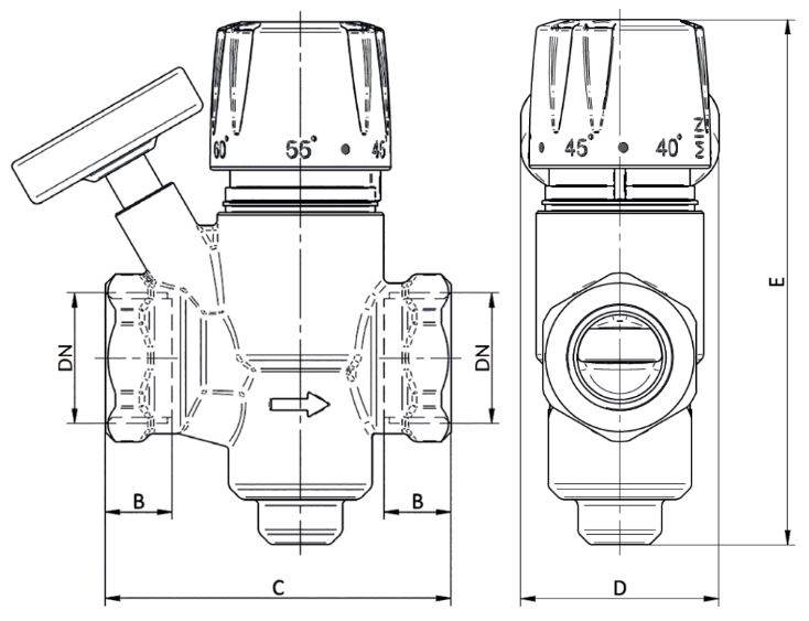 Thermal Balancing Valves BSPP Pressure Control Valves Metal Valves