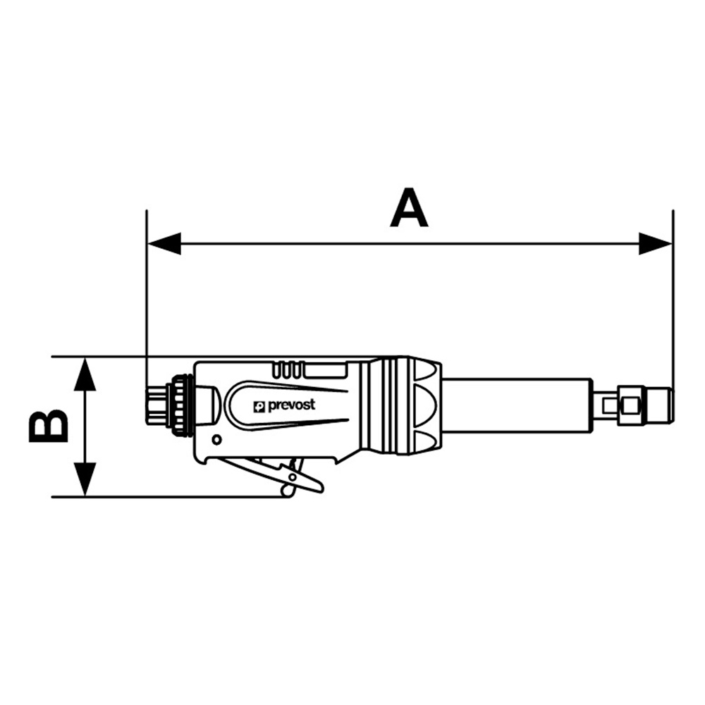 Long Straight Grinder Prevost Pneumatic Tools
