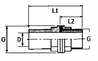 PVC Tank Connector Plain x Thread Diagram
