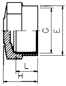 PVC End Cap Threaded Diagram