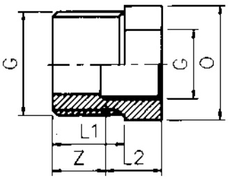 PVC Reducing Bush Threaded Diagram PVC Reducing Bush Threaded Diagram