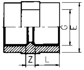 PVC Socket Threaded Diagram PVC Socket Threaded Diagram